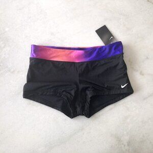 New! NWT Nike black shorts with purple & pink ombre waistband